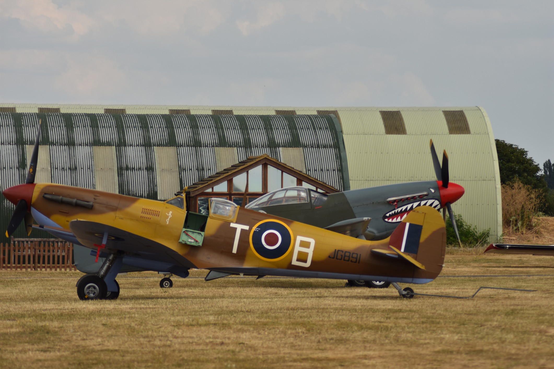 Planes outside Duxford Air Museum 